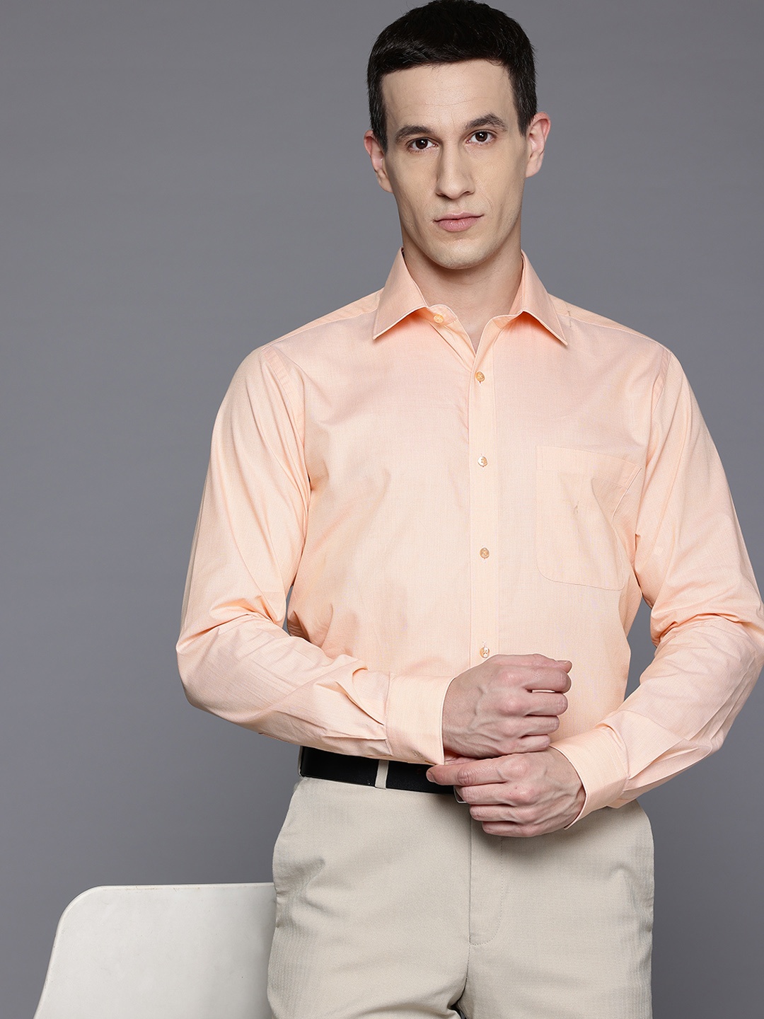 

Raymond Pure Cotton Slim Fit Formal Shirt, Peach