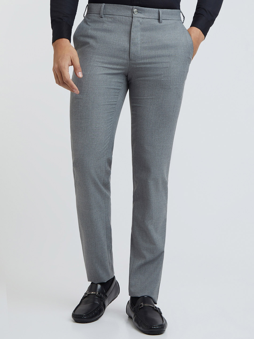 

Raymond Men Slim Fit Trousers, Grey