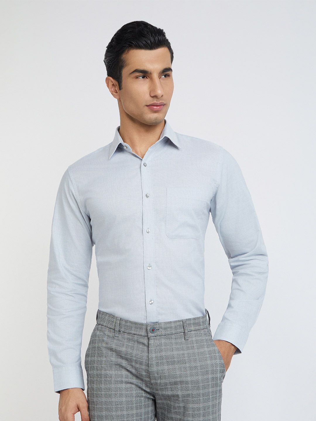 

Raymond Pure Cotton Slim Fit Formal Shirt, Grey