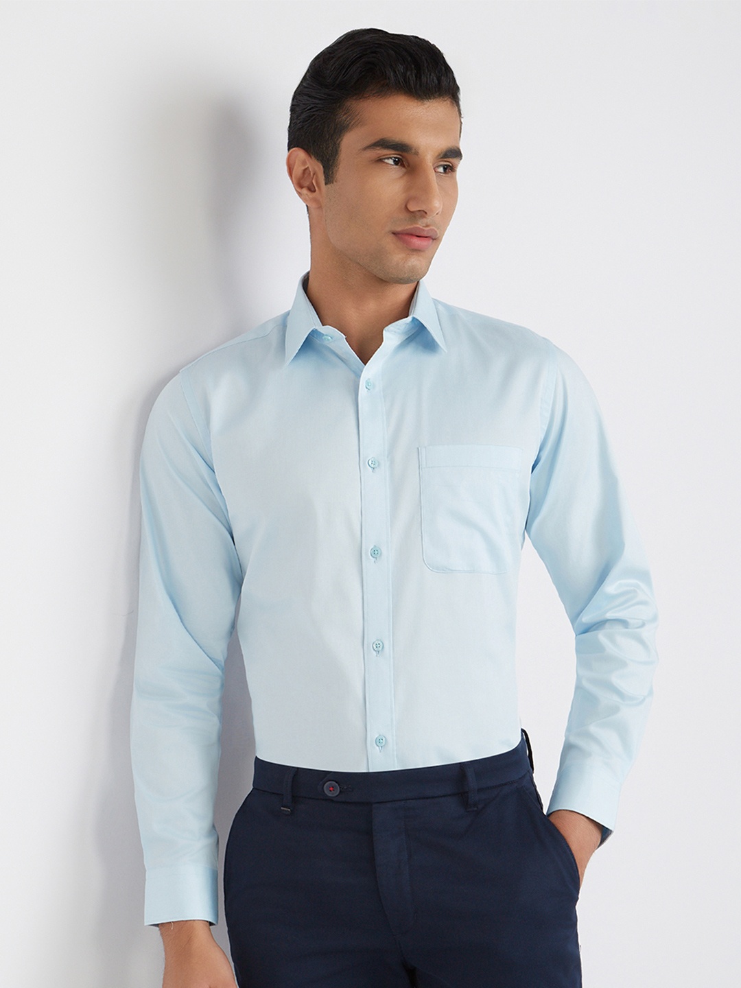 

Raymond Pure Cotton Slim Fit Formal Shirt, Blue