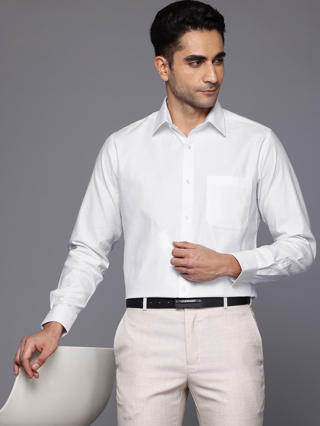 

Raymond Pure Cotton Slim Fit Opaque Formal Shirt, White