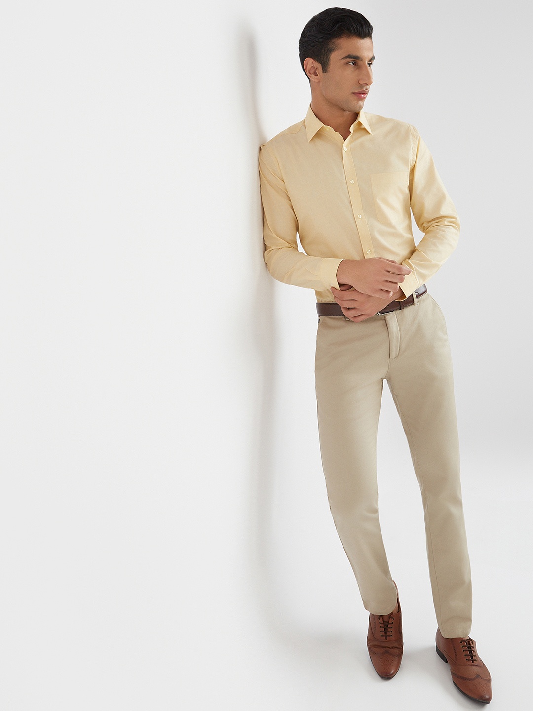 

Raymond Pure Cotton Slim Fit Formal Shirt, Cream