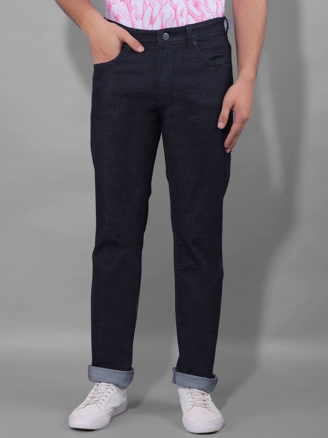 

Canary London Men Smart Straight Fit Stretchable Jeans, Blue