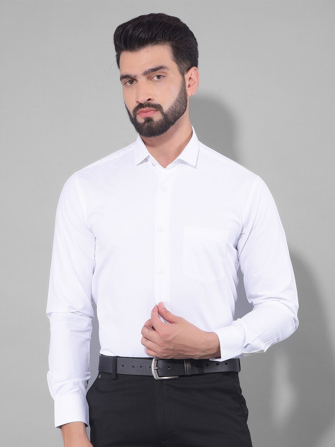 

Canary London Smart Slim Fit Spread Collar Cotton Casual Shirt, White