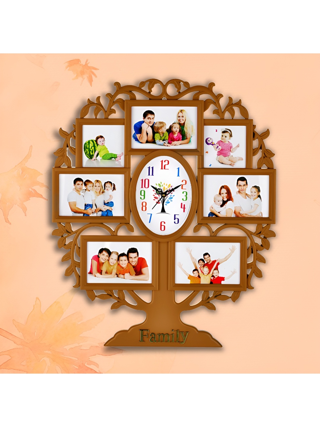 

Attractionz Beige Textured Analogue Oval Wall Clock
