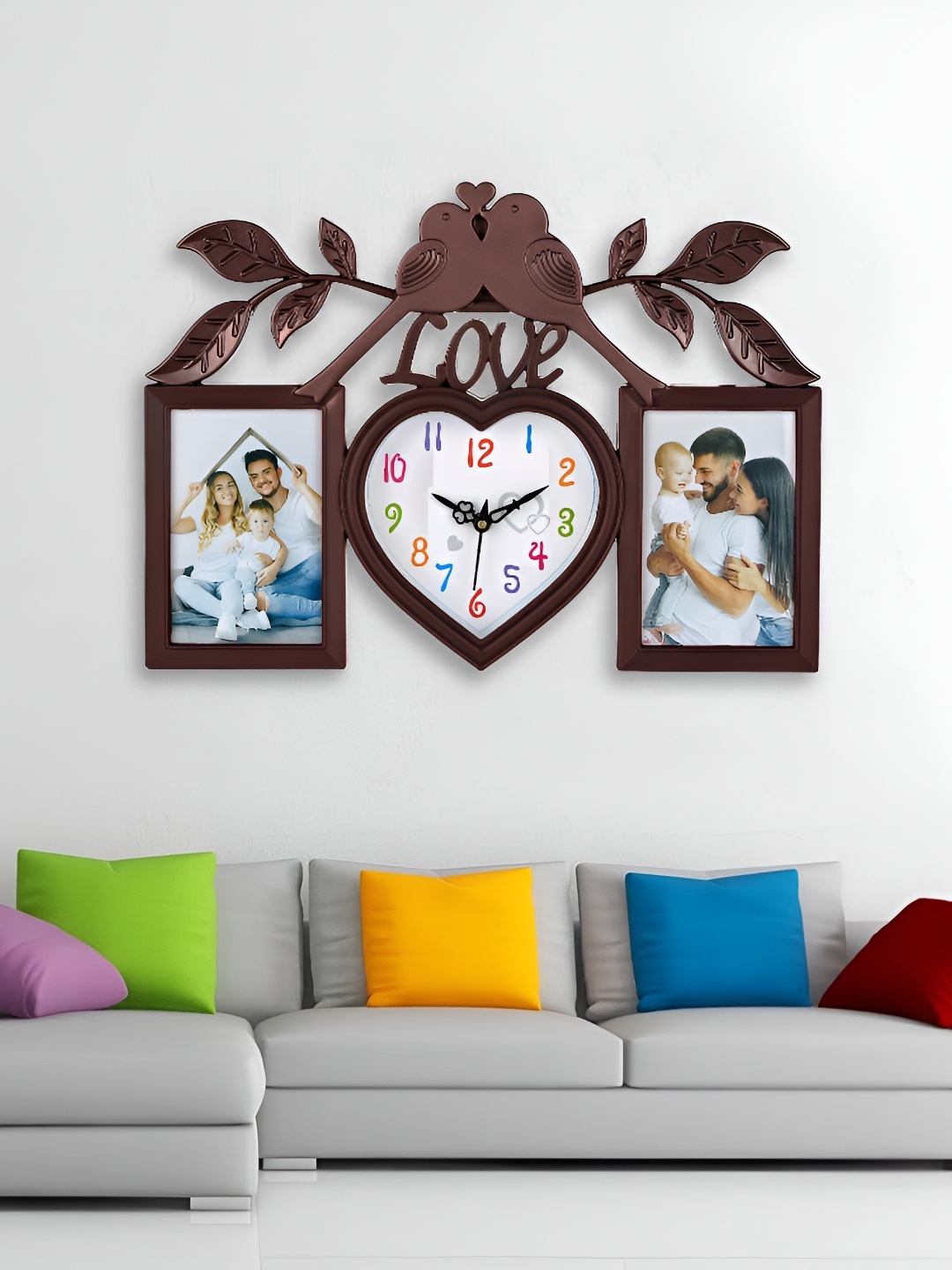 

Attractionz Brown & Beige Contemporary Love Shaped Wall Clock