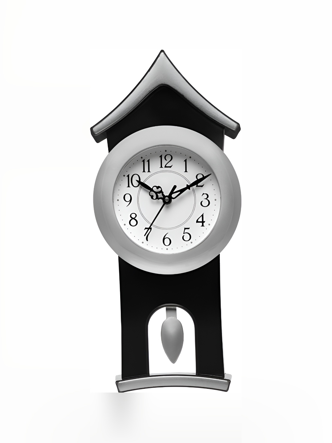 

Attractionz Silver-Toned Contemporary Analogue Round Wall Clock