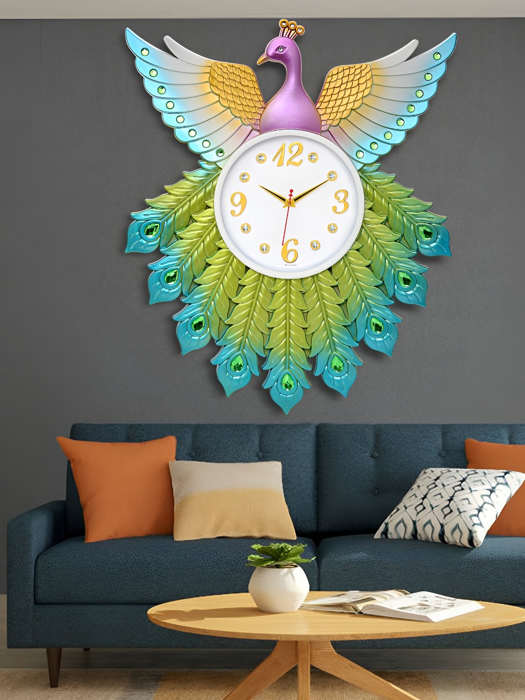 

Attractionz Green Contemporary Analogue Round Wall Clock