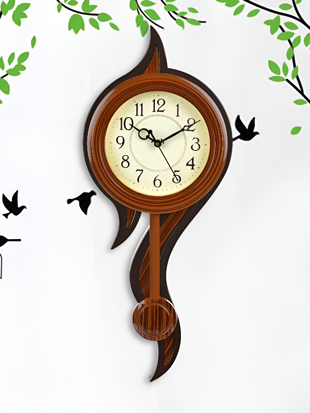 

Attractionz Brown & Beige Textured Contemporary Pendulum Wall Clock