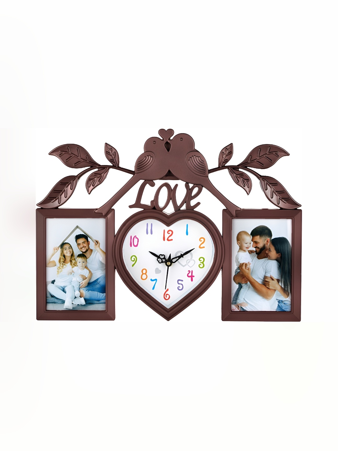 

Attractionz Brown & Beige Heart Shaped Analogue Wall Clock