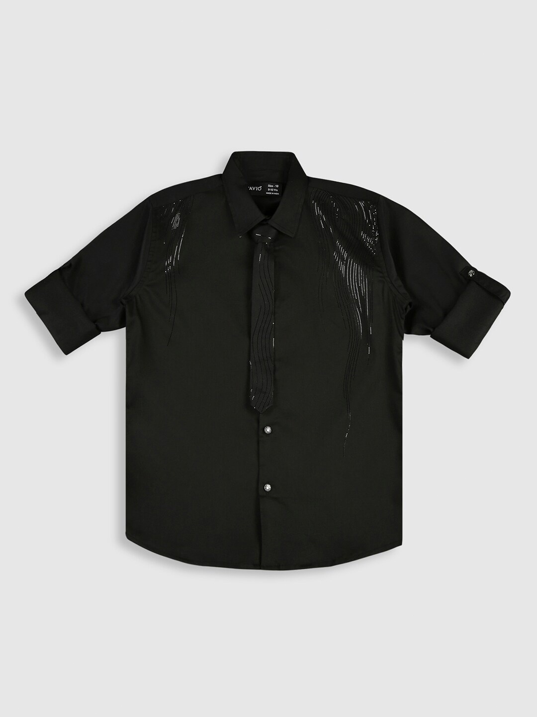 

CAVIO Boys Comfort Cotton Casual Shirt, Black