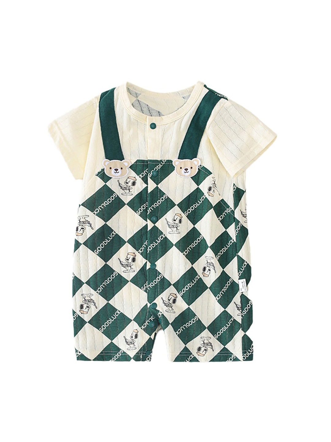

StyleCast x Revolte Infant Boys Printed Cotton Romper, Green