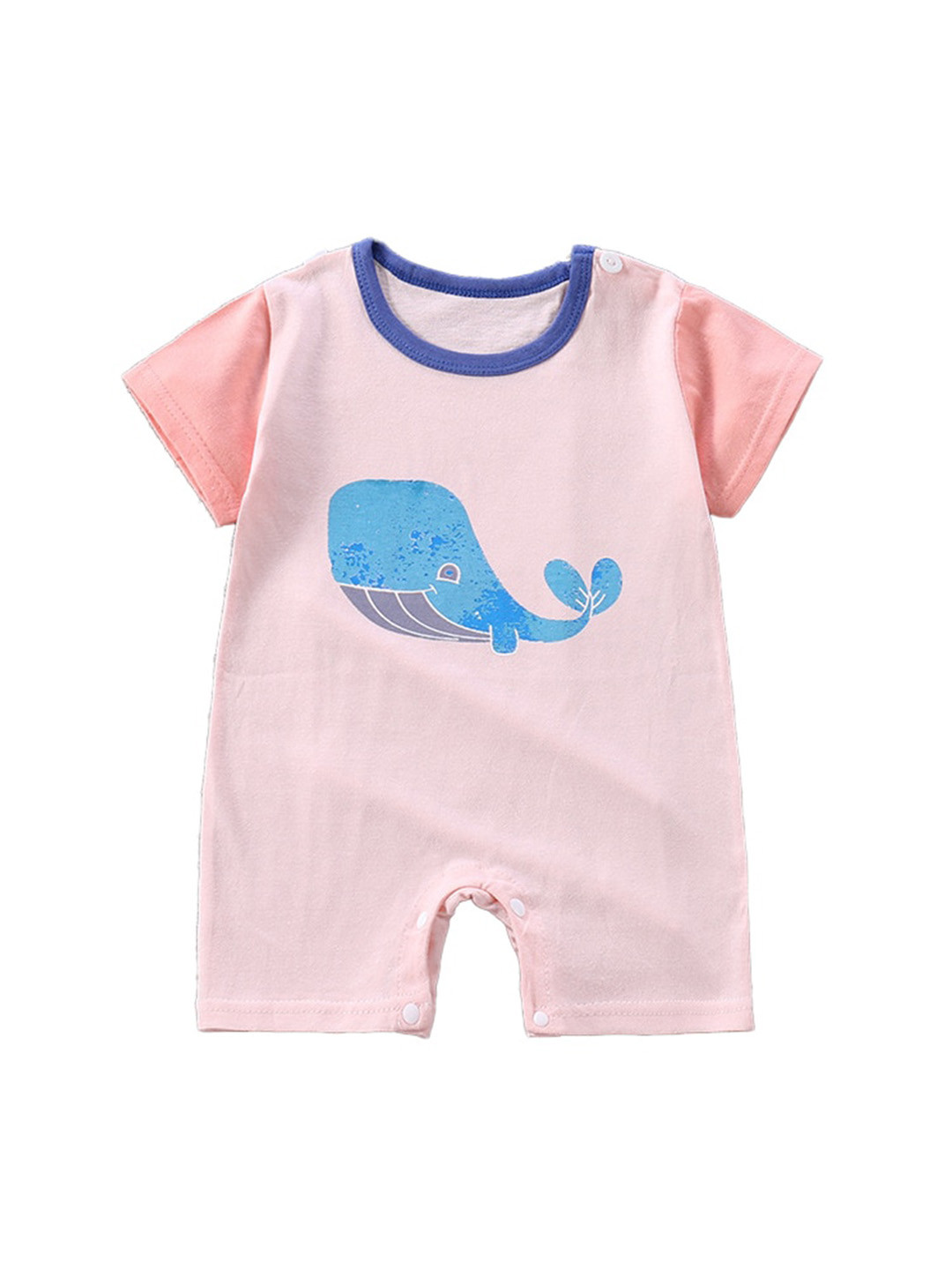 

StyleCast x Revolte Girls Graphic Printed Round Neck Cotton Rompers, Pink