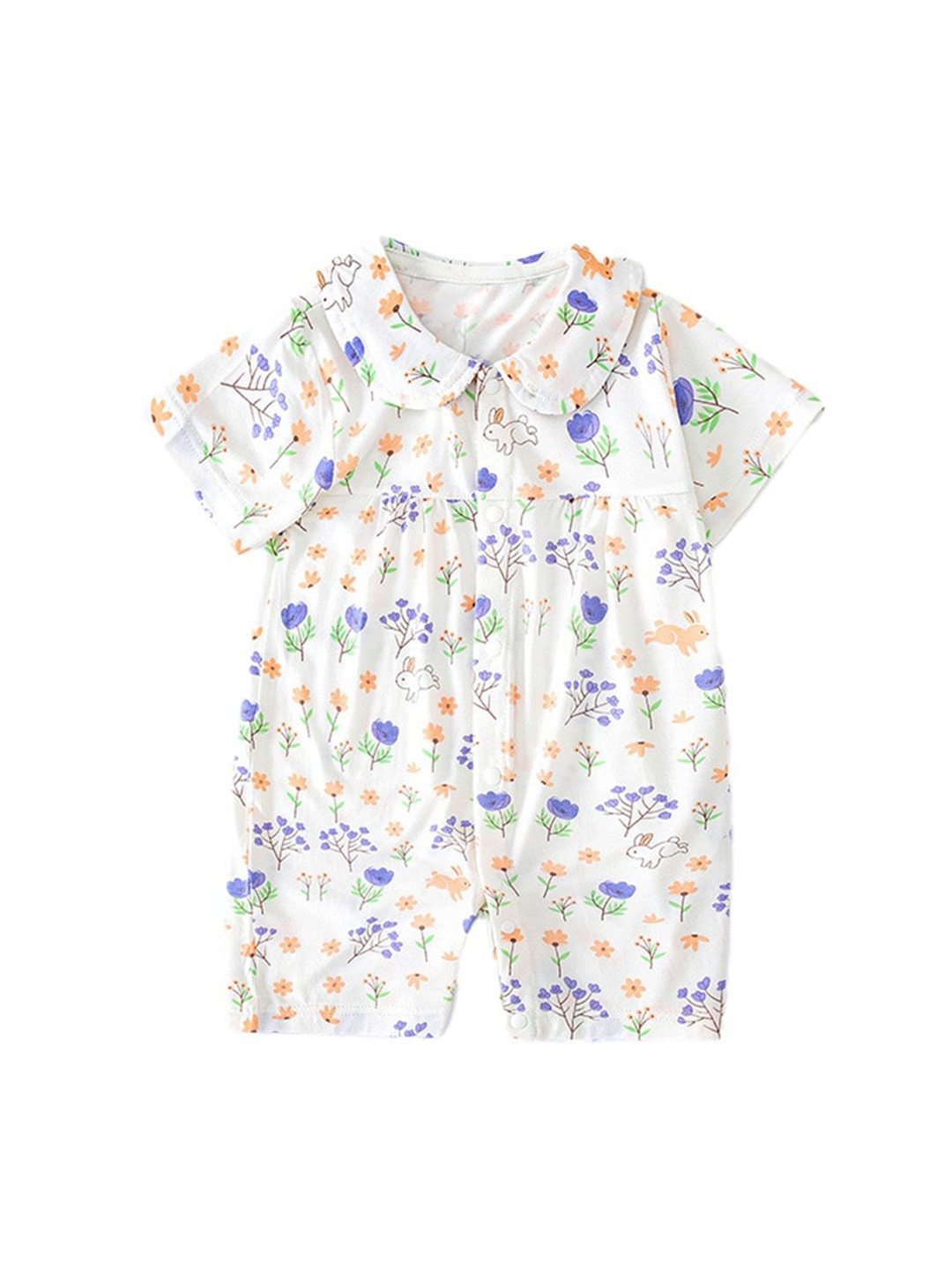 

StyleCast x Revolte Girls Graphic Printed Round Neck Cotton Rompers, Purple