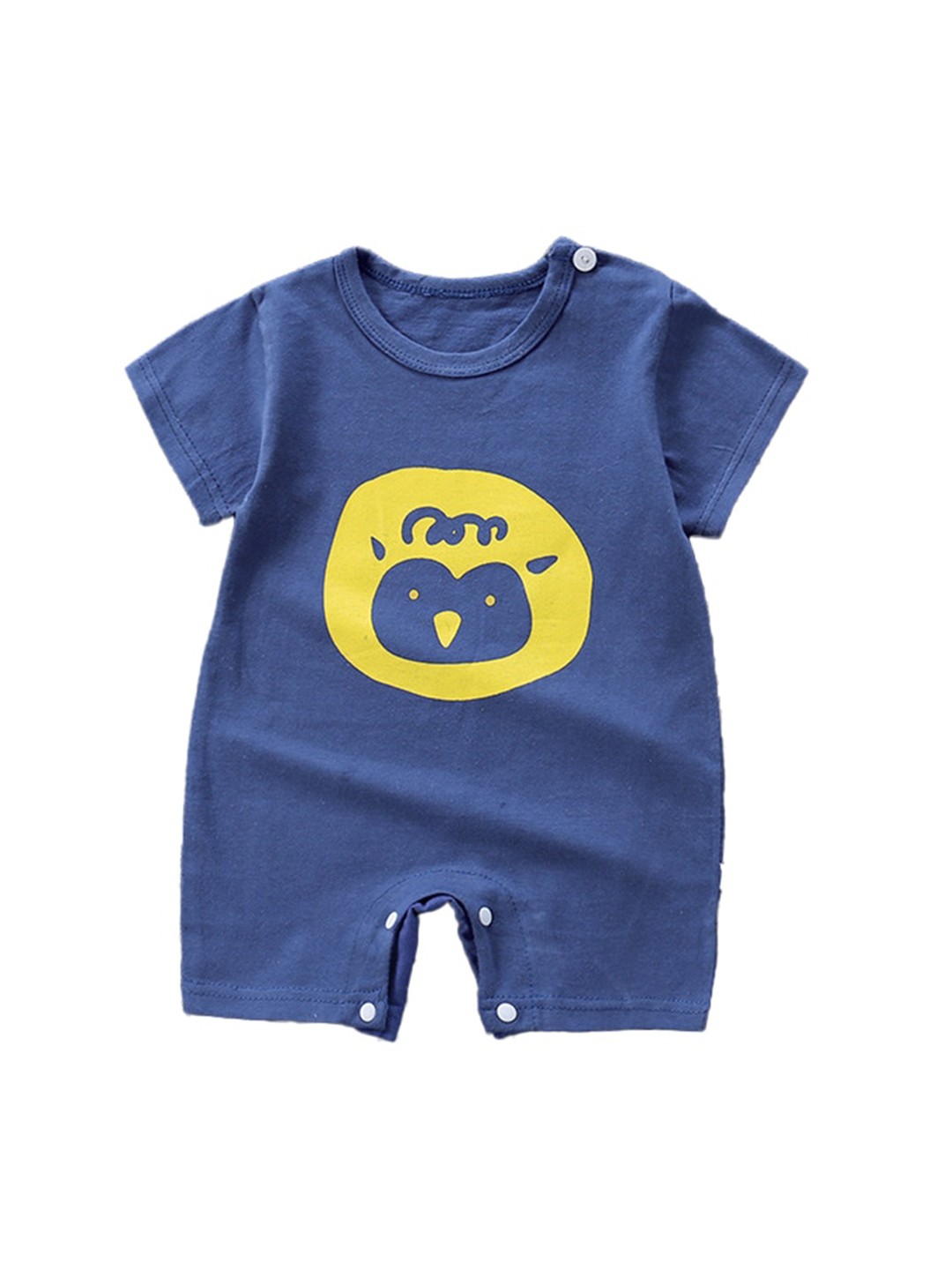 

StyleCast x Revolte Boys Graphic Printed Round Neck Cotton Rompers, Navy blue