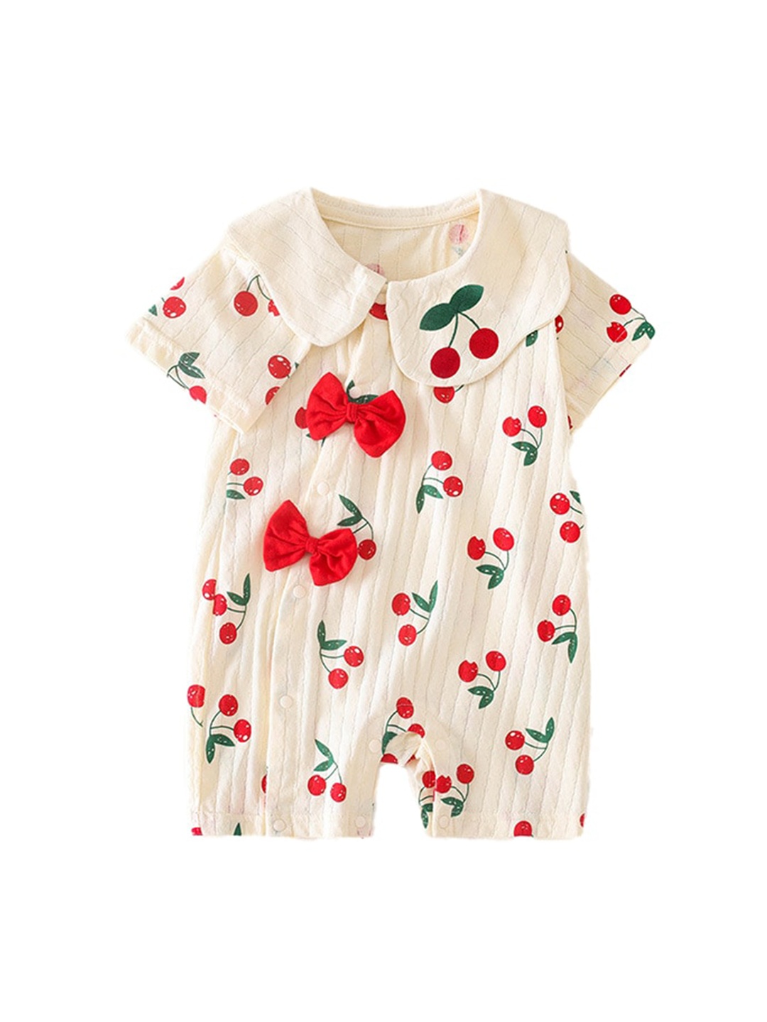 

StyleCast x Revolte Infants Girls Printed Cotton Rompers, Beige