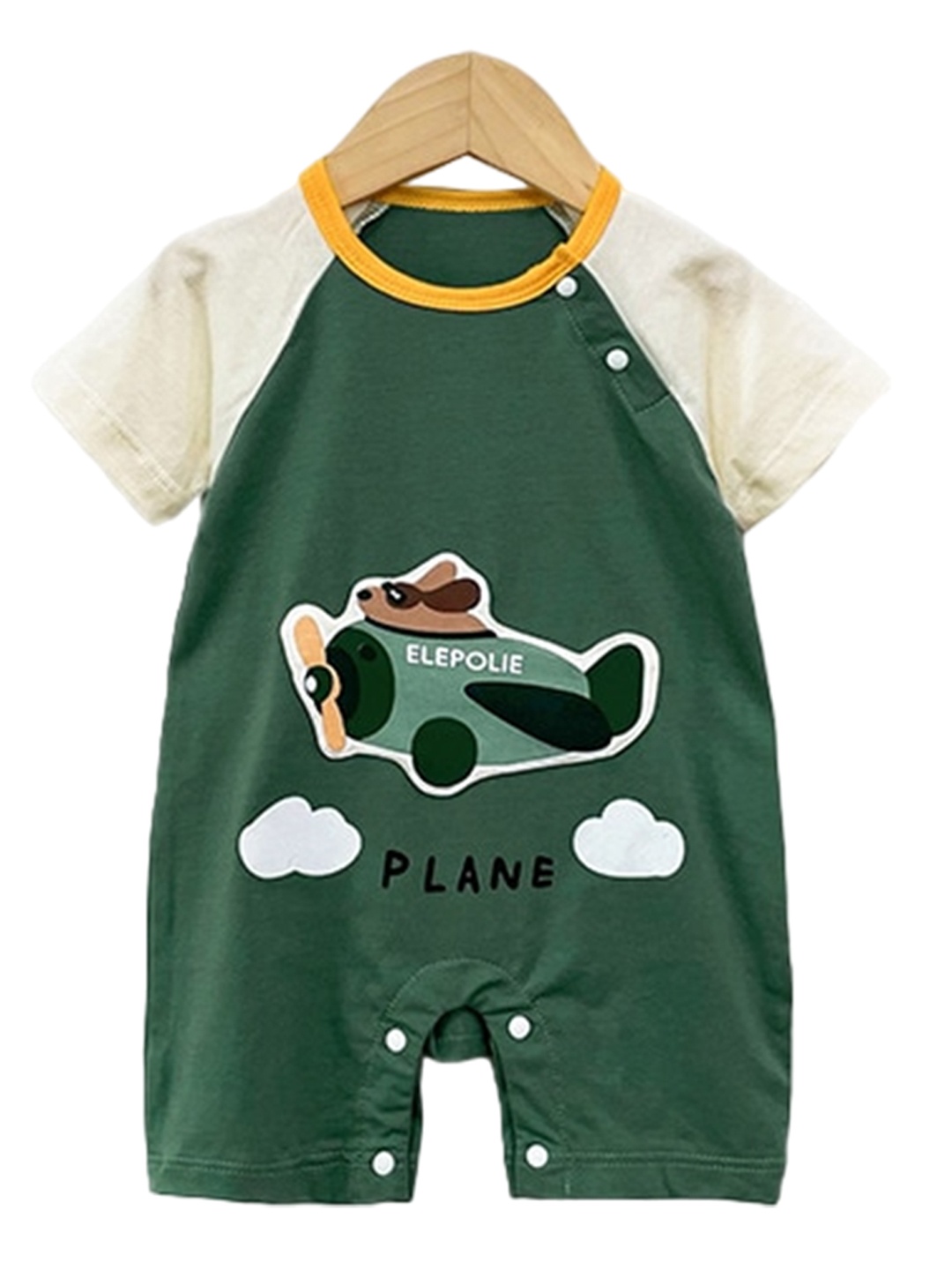 

StyleCast x Revolte Infants Boys Printed Cotton Romper, Green