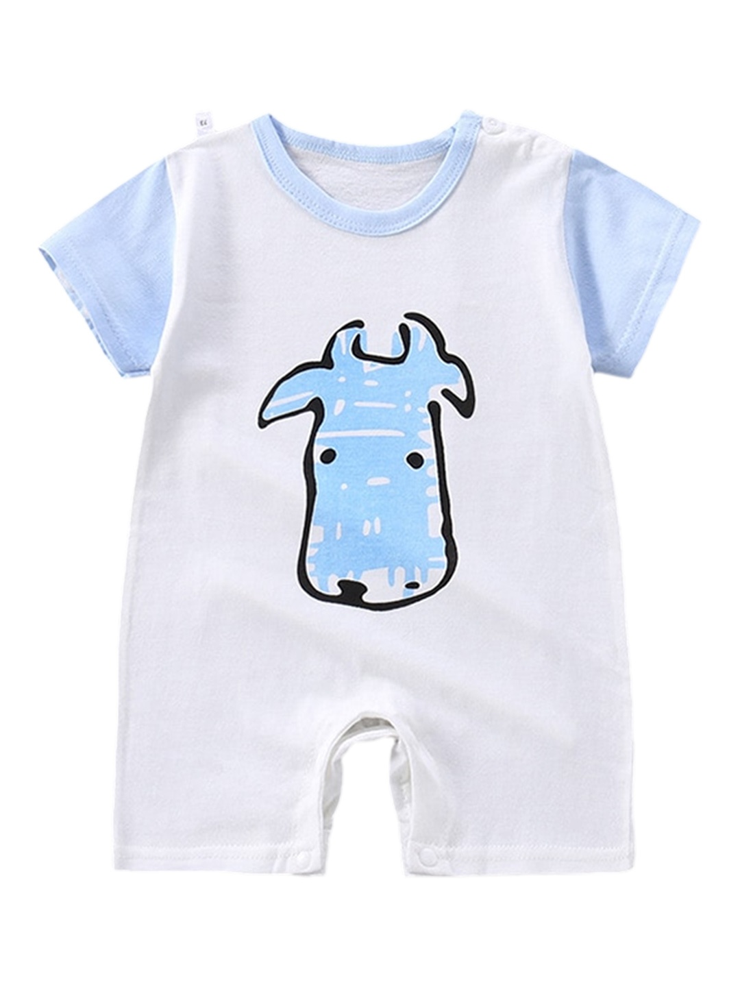 

StyleCast x Revolte Boys Graphic Printed Round Neck Cotton Rompers, White
