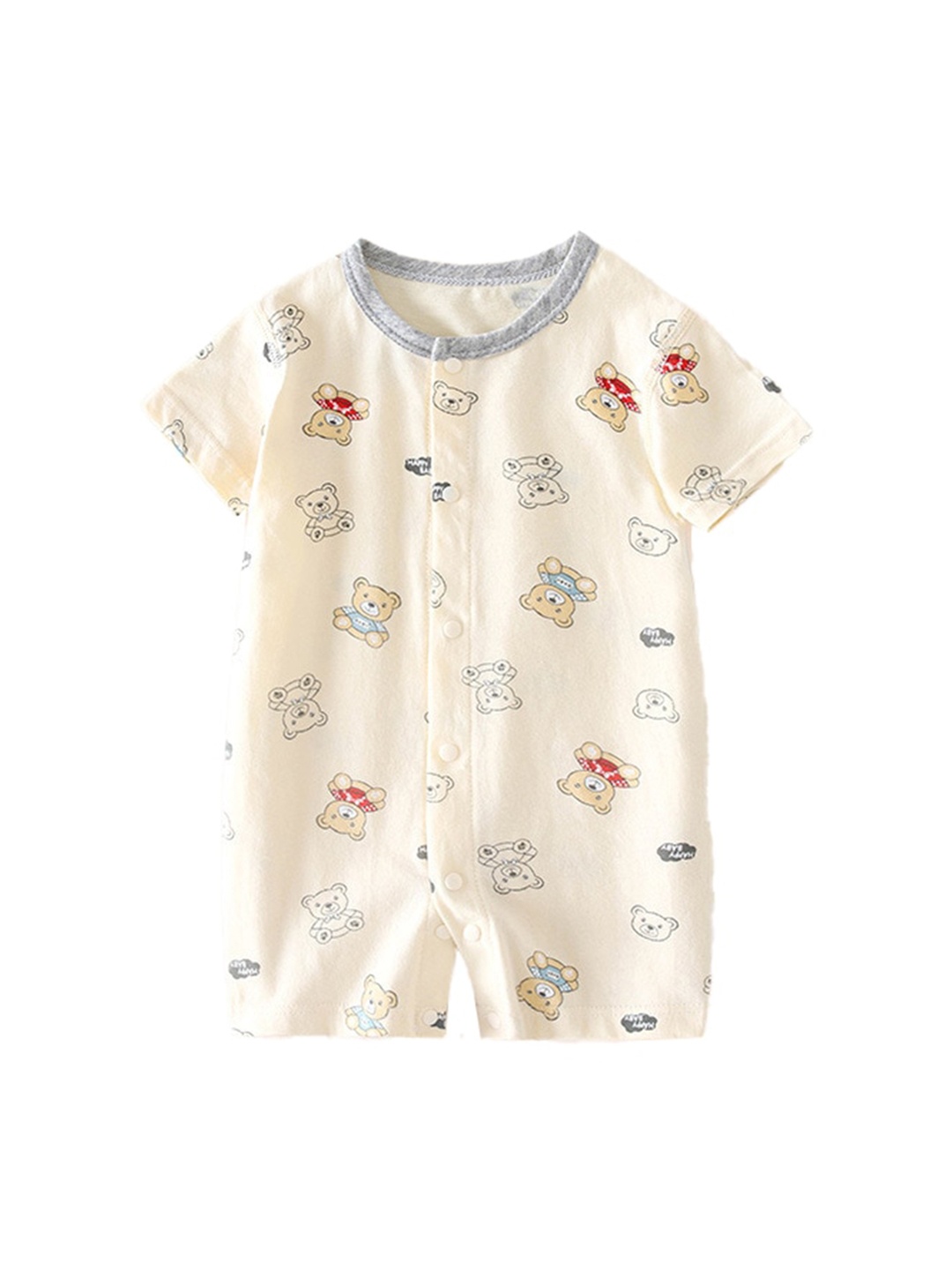 

StyleCast x Revolte Infant Boys Printed Cotton Romper, Beige