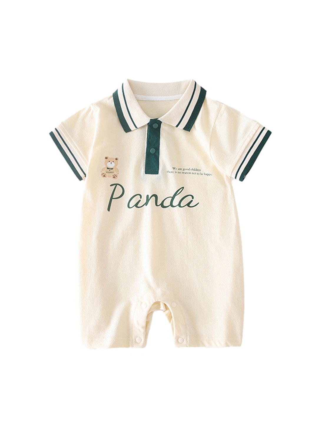 

StyleCast x Revolte Infants Boys Printed Cotton Rompers, Beige