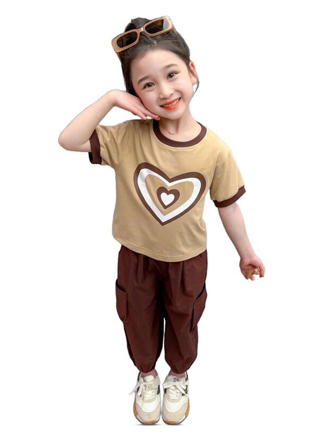 

StyleCast x Revolte Girls Printed Top with Pyjama, Brown