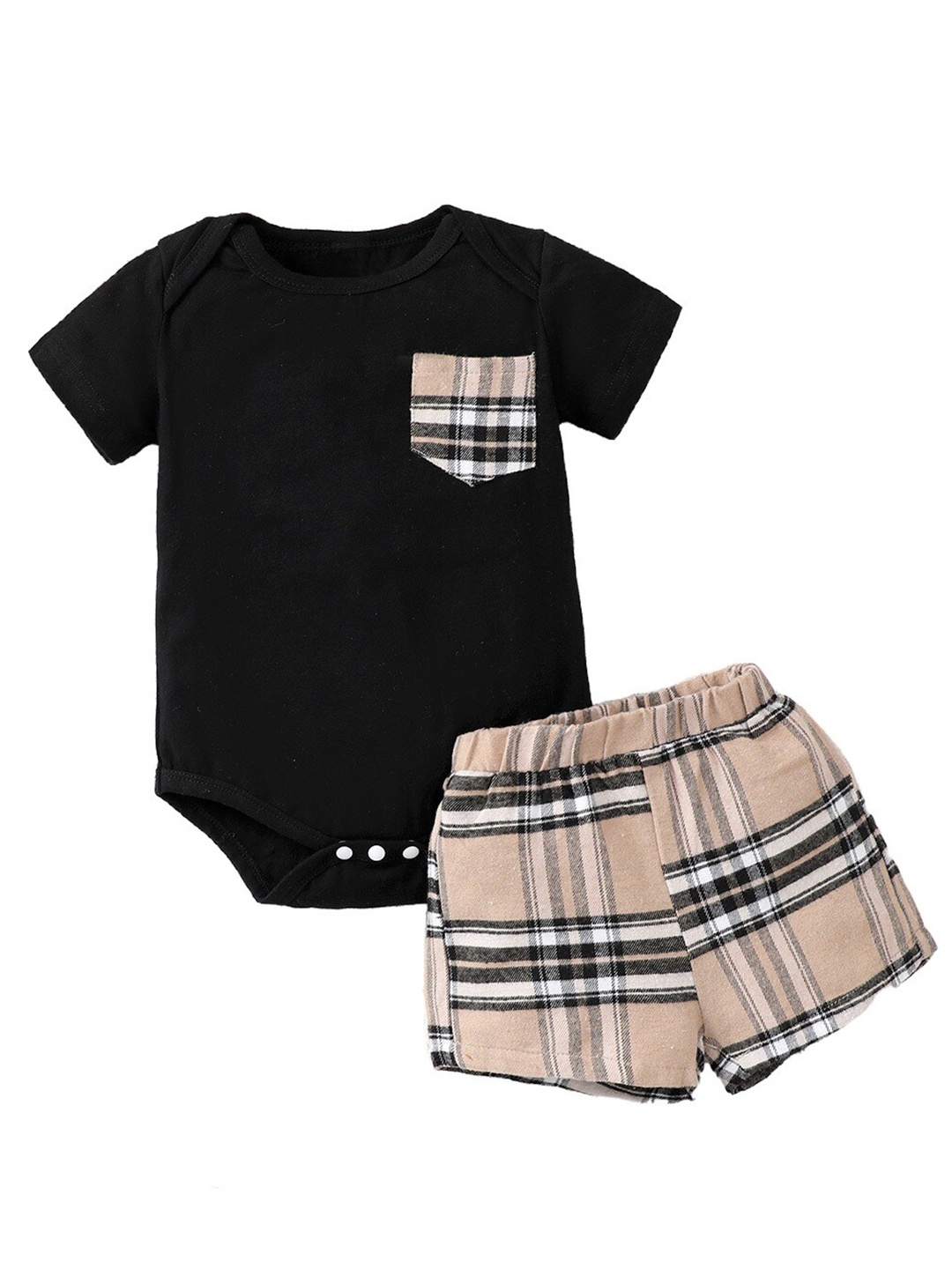 

StyleCast x Revolte Boys Short Sleeves Round Neck Top with Shorts, Black
