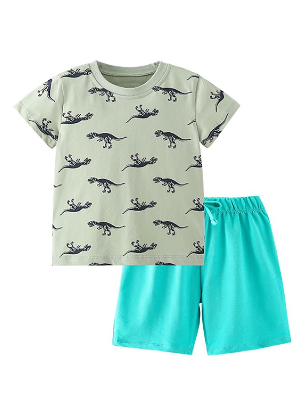 

StyleCast x Revolte Boys Printed Pure Cotton T-shirt With Shorts, Green