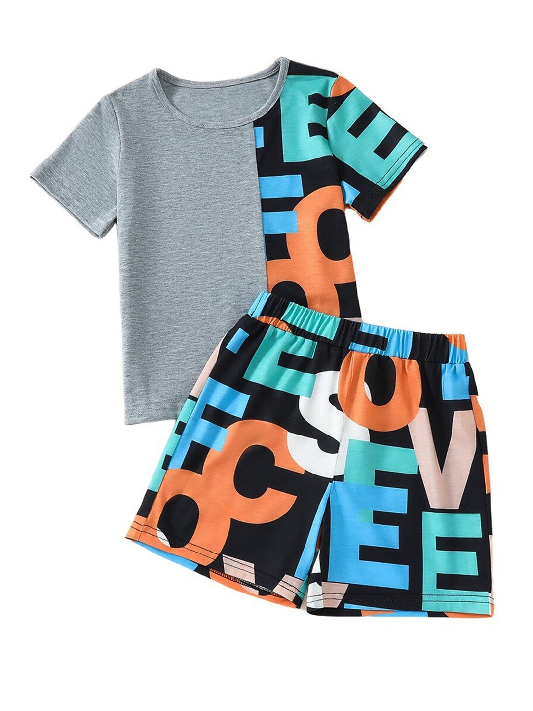 

StyleCast x Revolte Boys Printed T-shirt with Short, Grey