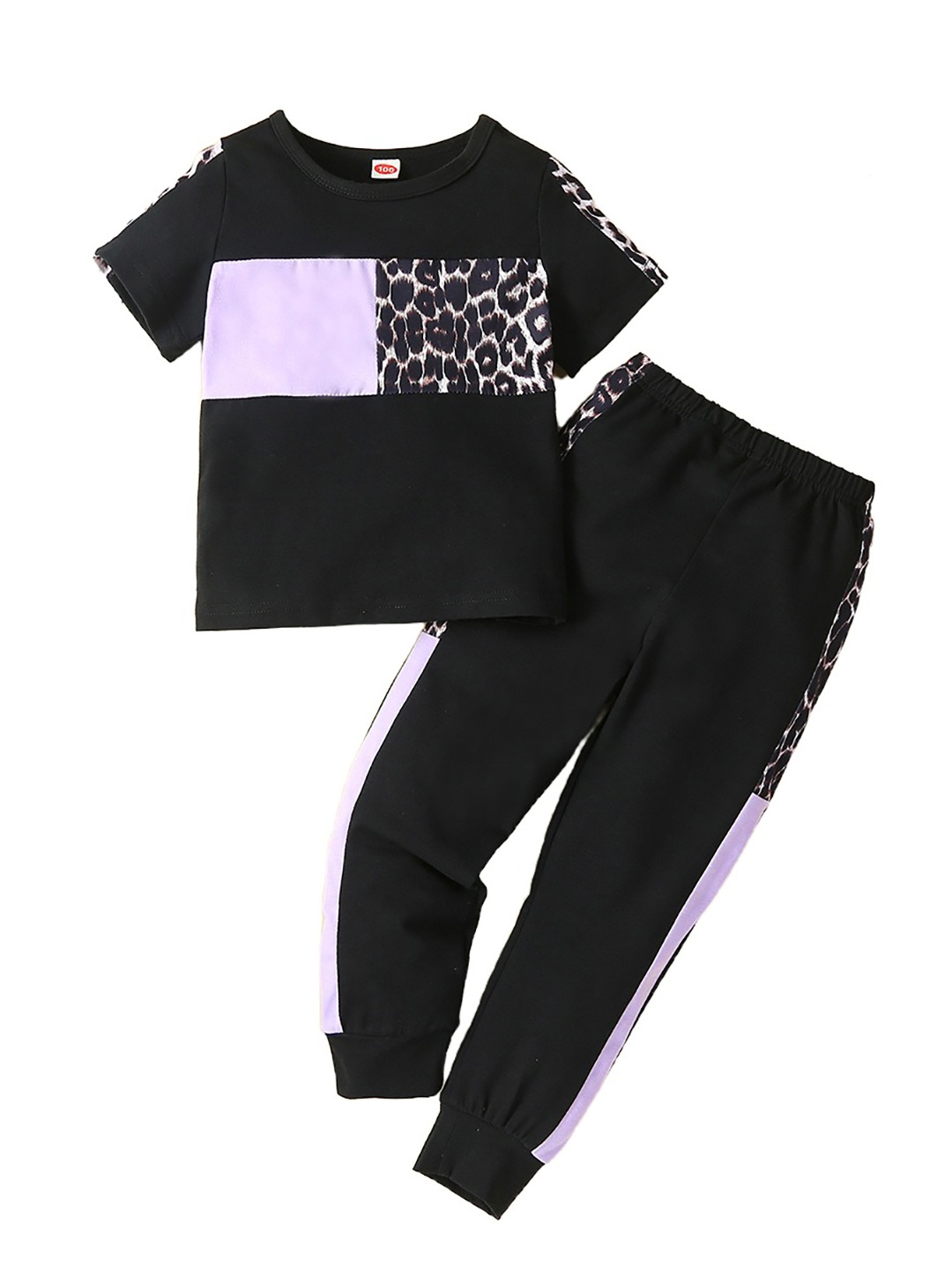 

StyleCast x Revolte Girls Colourblocked Pure Cotton Top With Trousers, Purple