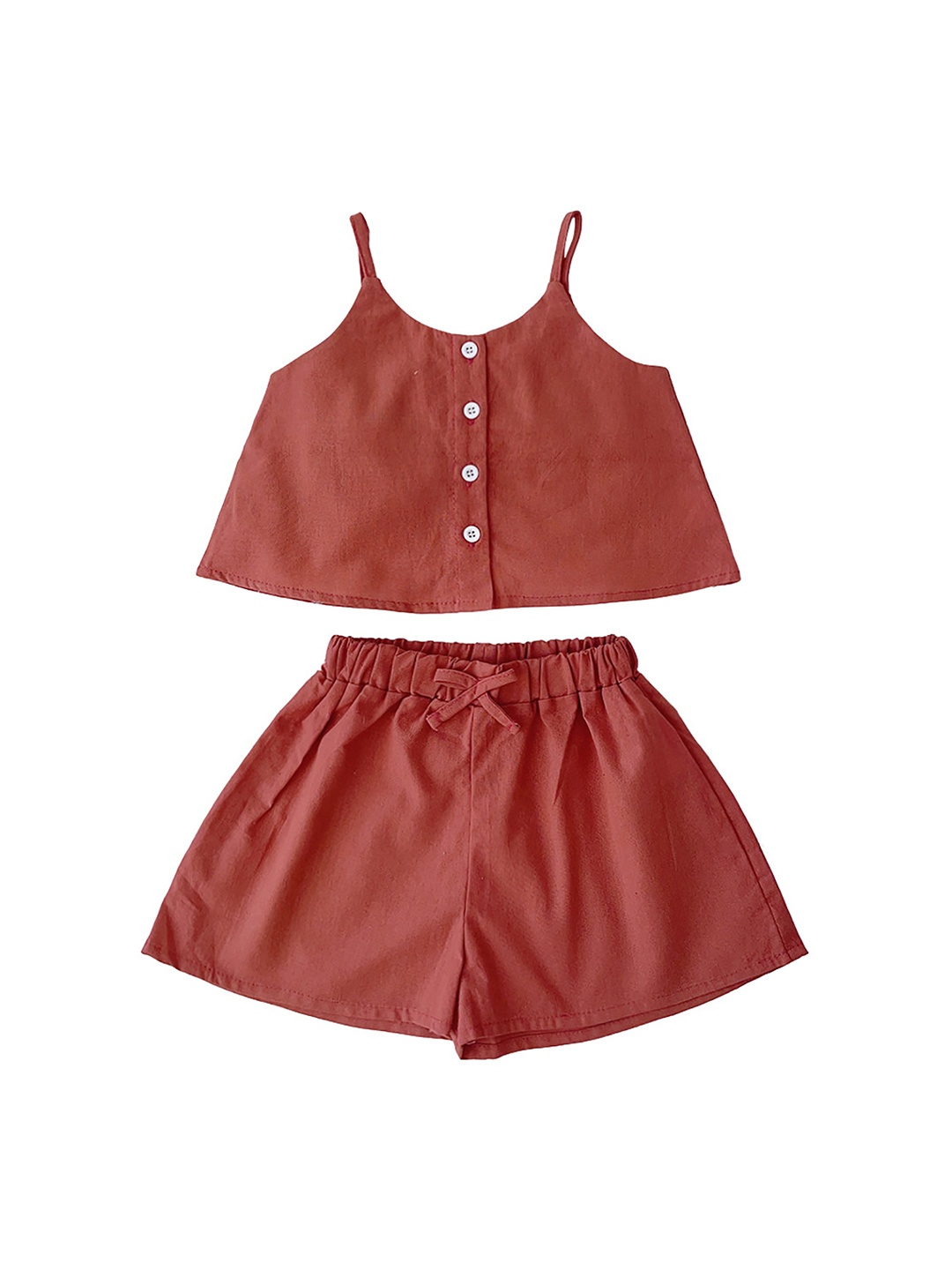 

StyleCast x Revolte Girls Shoulder Straps Top With Shorts, Orange