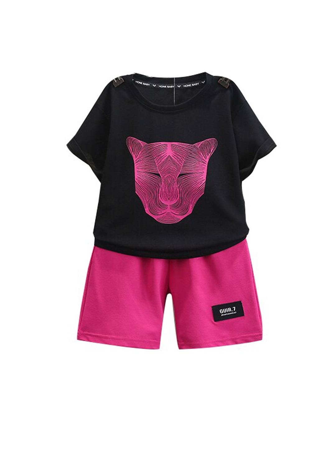 

StyleCast x Revolte Boys Printed Short Sleeves Round Neck T-shirt with Shorts, Black
