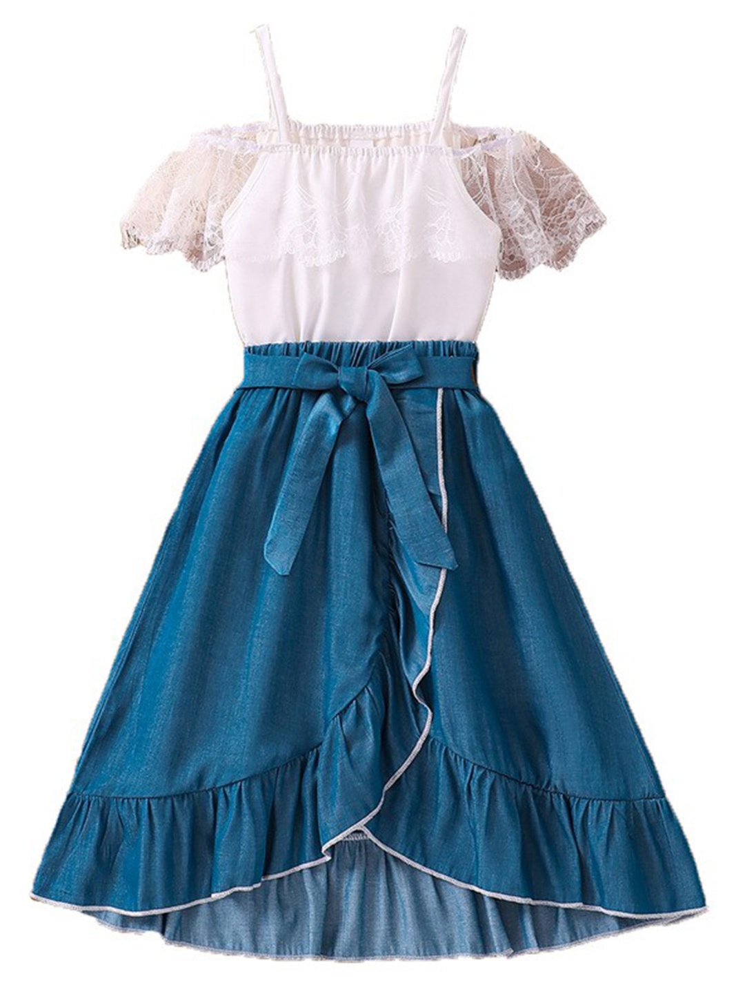 

StyleCast x Revolte Girls Shoulder Straps Top with Skirt, Blue