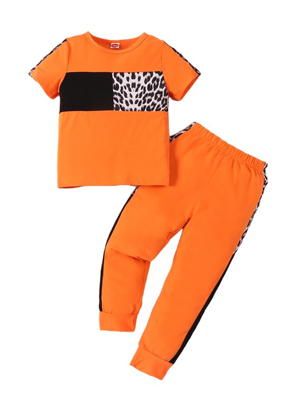 

StyleCast x Revolte Girls Colourblocked Pure Cotton Top With Pyjama, Orange