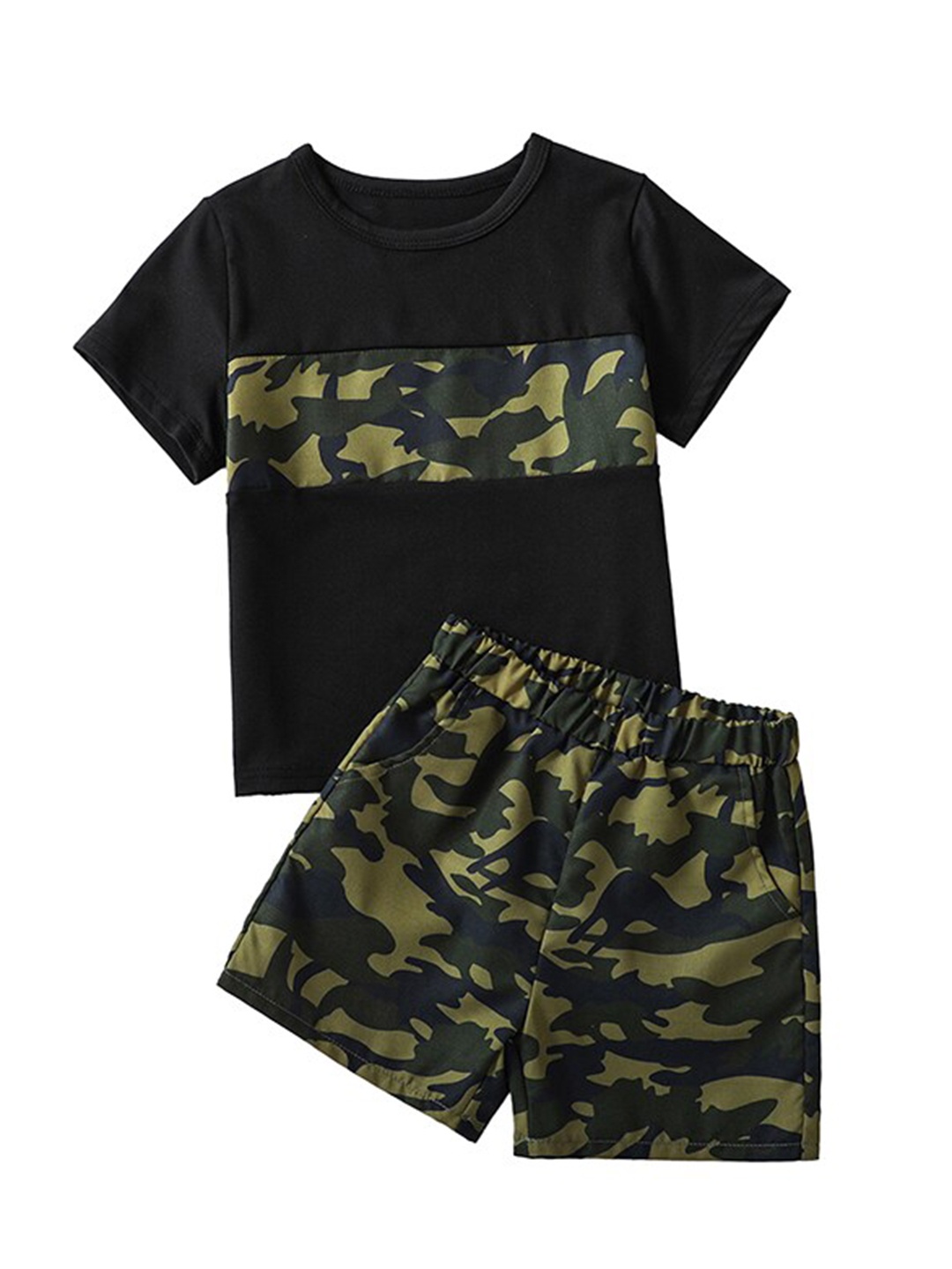 

StyleCast x Revolte Boys Printed Short Sleeves Round Neck Top with Shorts, Green