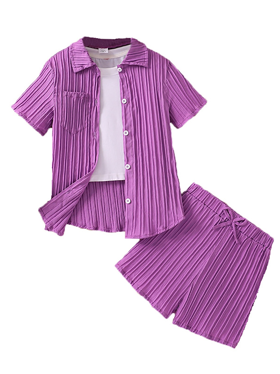 

StyleCast x Revolte Girls Purple Shirt Collar Shirt with Shorts