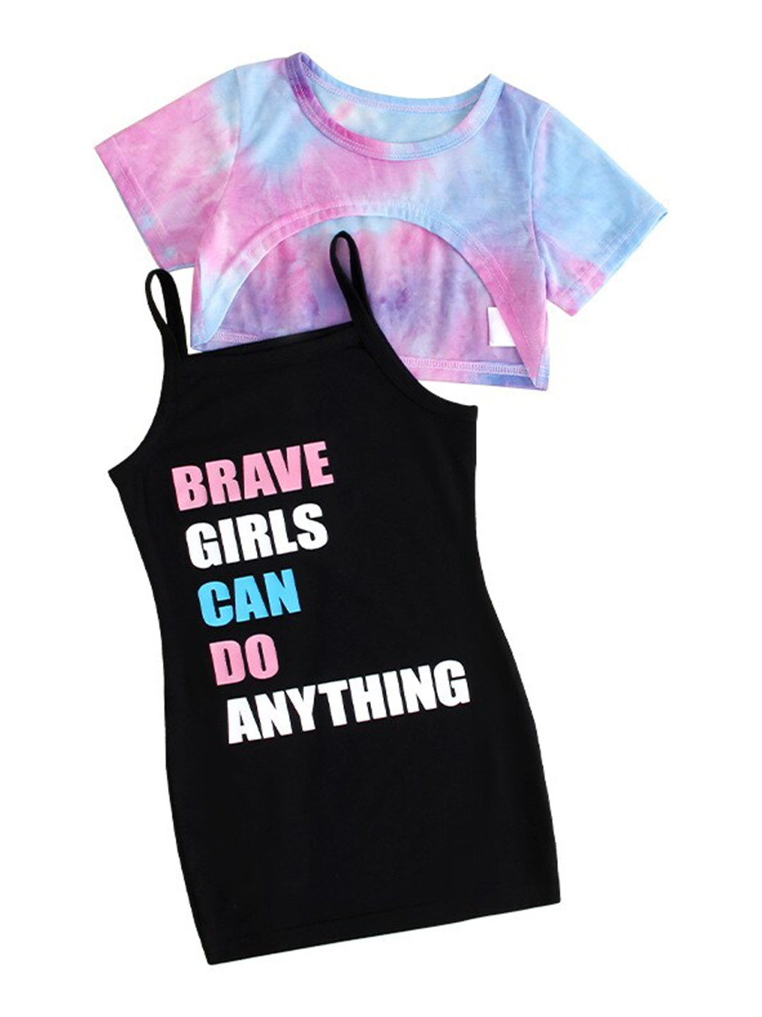 

StyleCast x Revolte Girls Purple & Blue Shoulder Straps Printed Cotton Pinafore Dresses