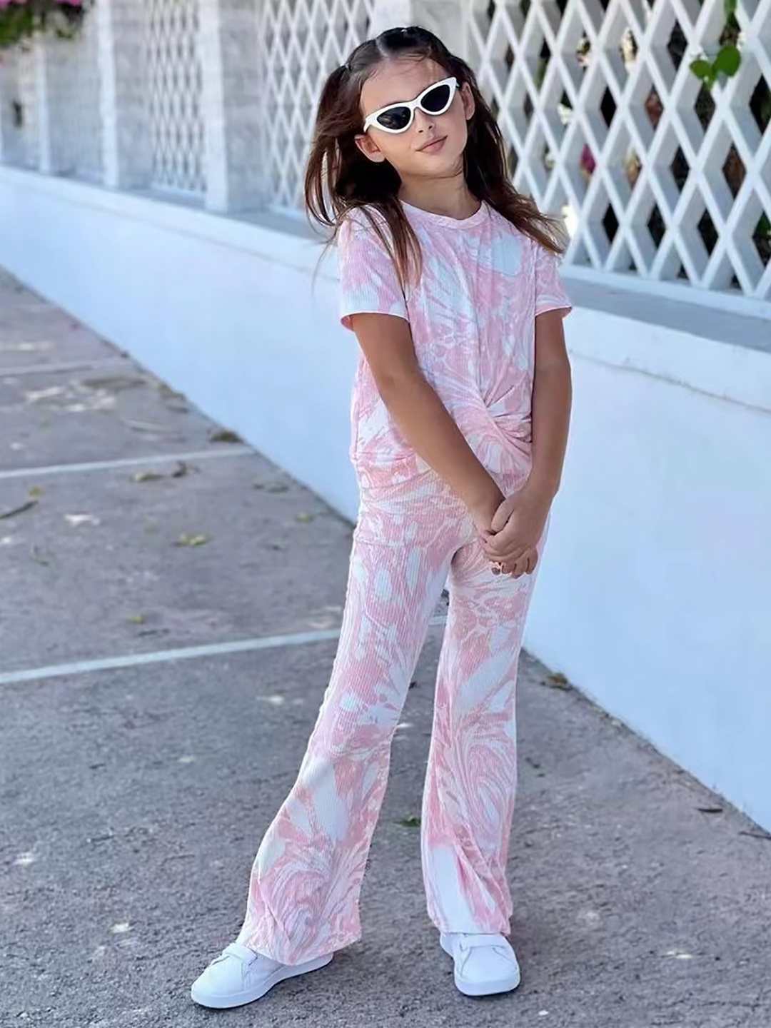 

StyleCast x Revolte Girls Printed Top with Palazzos, Pink