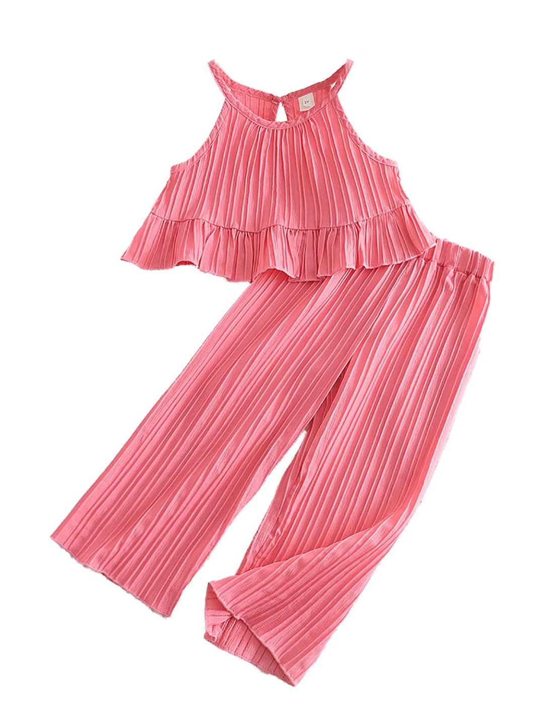 

StyleCast x Revolte Girls Halter Neck Sleeveless Top with Palazzo, Pink