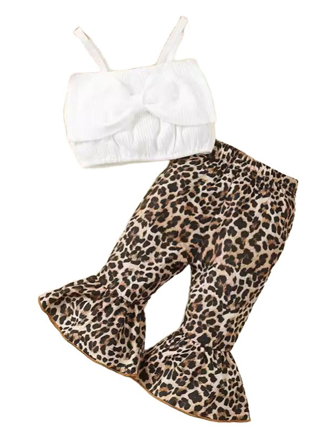 

StyleCast x Revolte Girls Brown & Black Animal Printed Pure Cotton Top with Palazzos, White