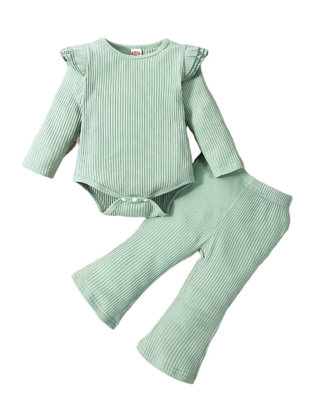 

StyleCast x Revolte Girls Green Striped Pure Cotton Top with Palazzos