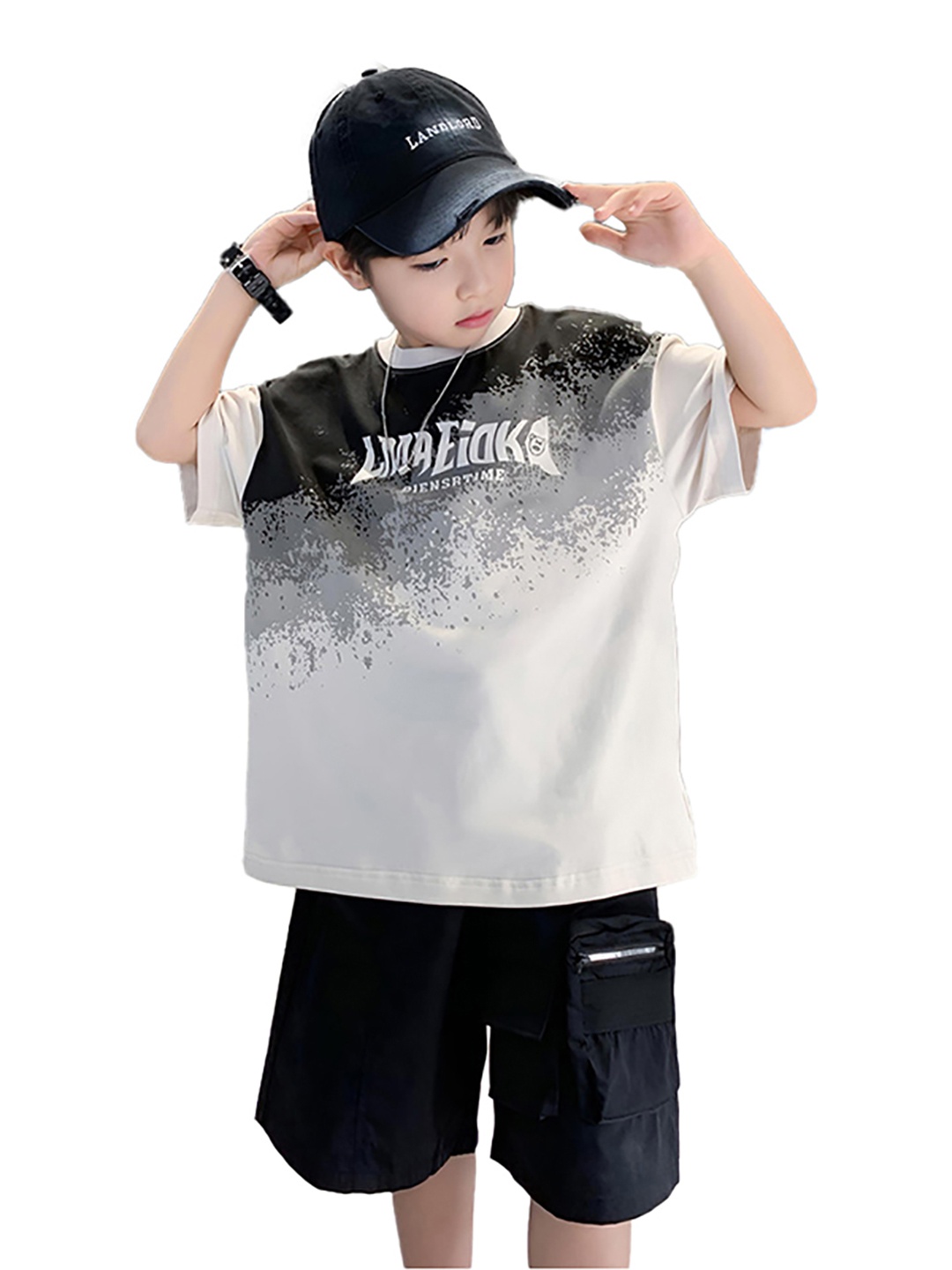 

StyleCast x Revolte Boys Typography Printed Cotton Casual T-shirt, Black