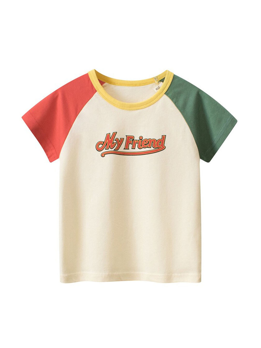 

StyleCast x Revolte Boys Beige & Red Typography Printed Cotton T-shirt