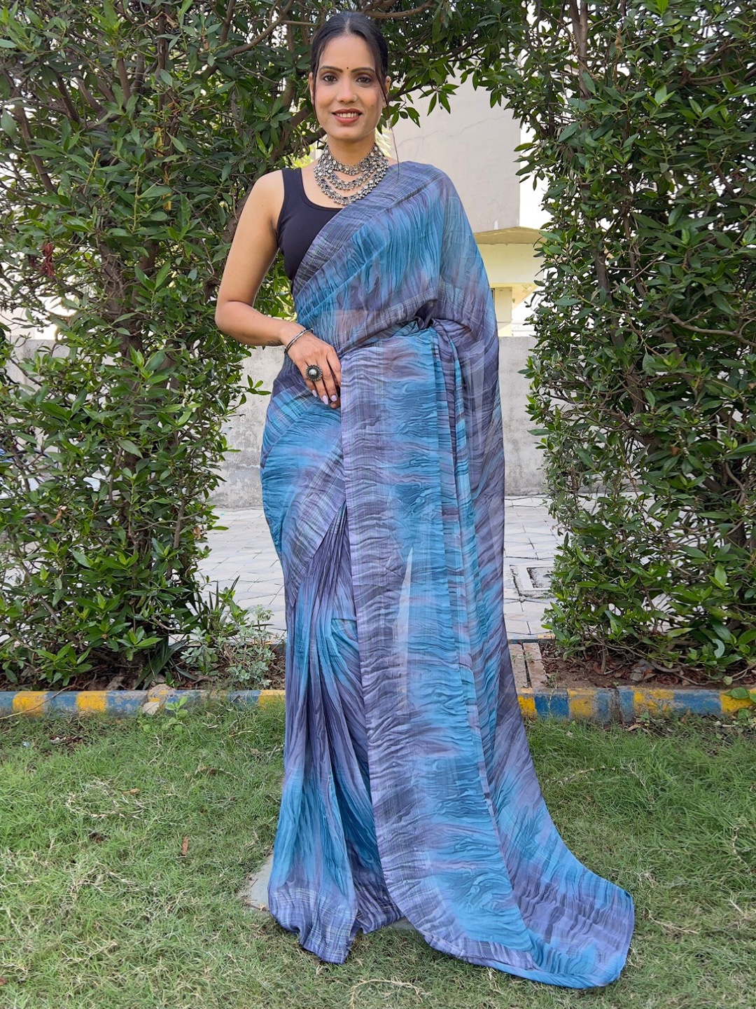 

LeeliPeeri Designer Silk Blend Saree, Blue