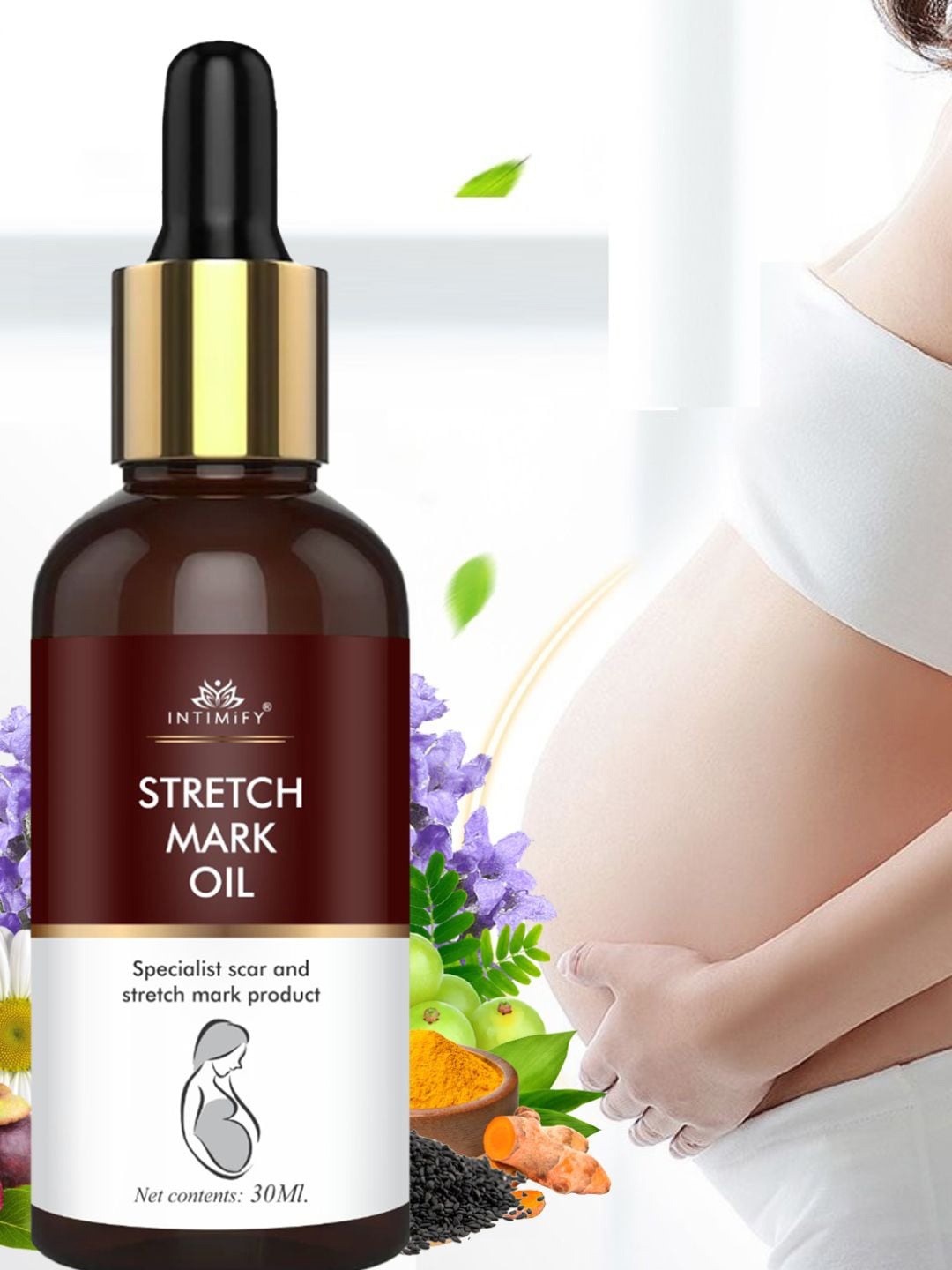 

INTIMIFY Stretch Mark Oil For Stretch Mark & Scars For Pregnancy - 30ml, Brown