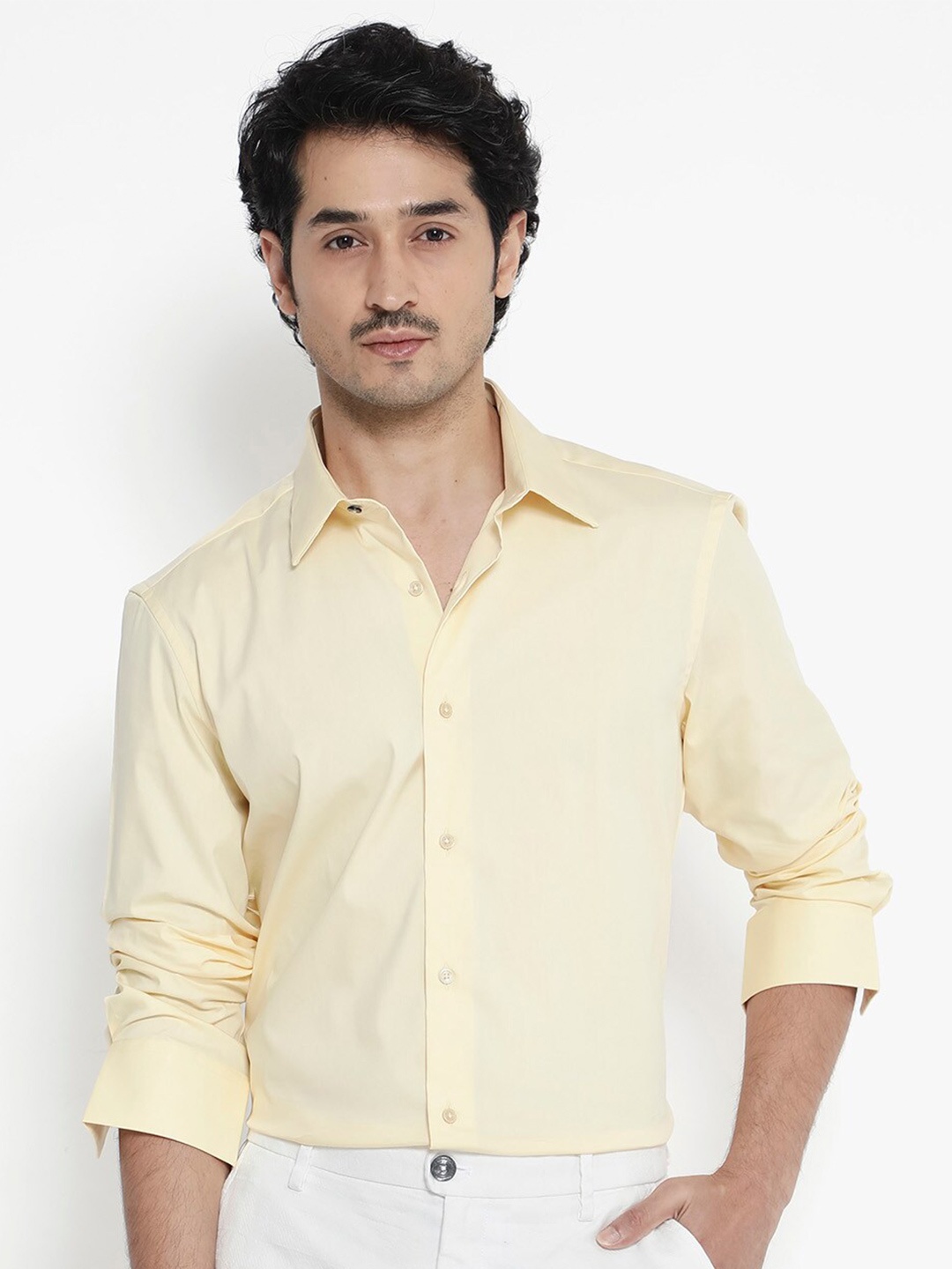 

RARE RABBIT Men Bendict Regular Fit Opaque Shirt, Yellow