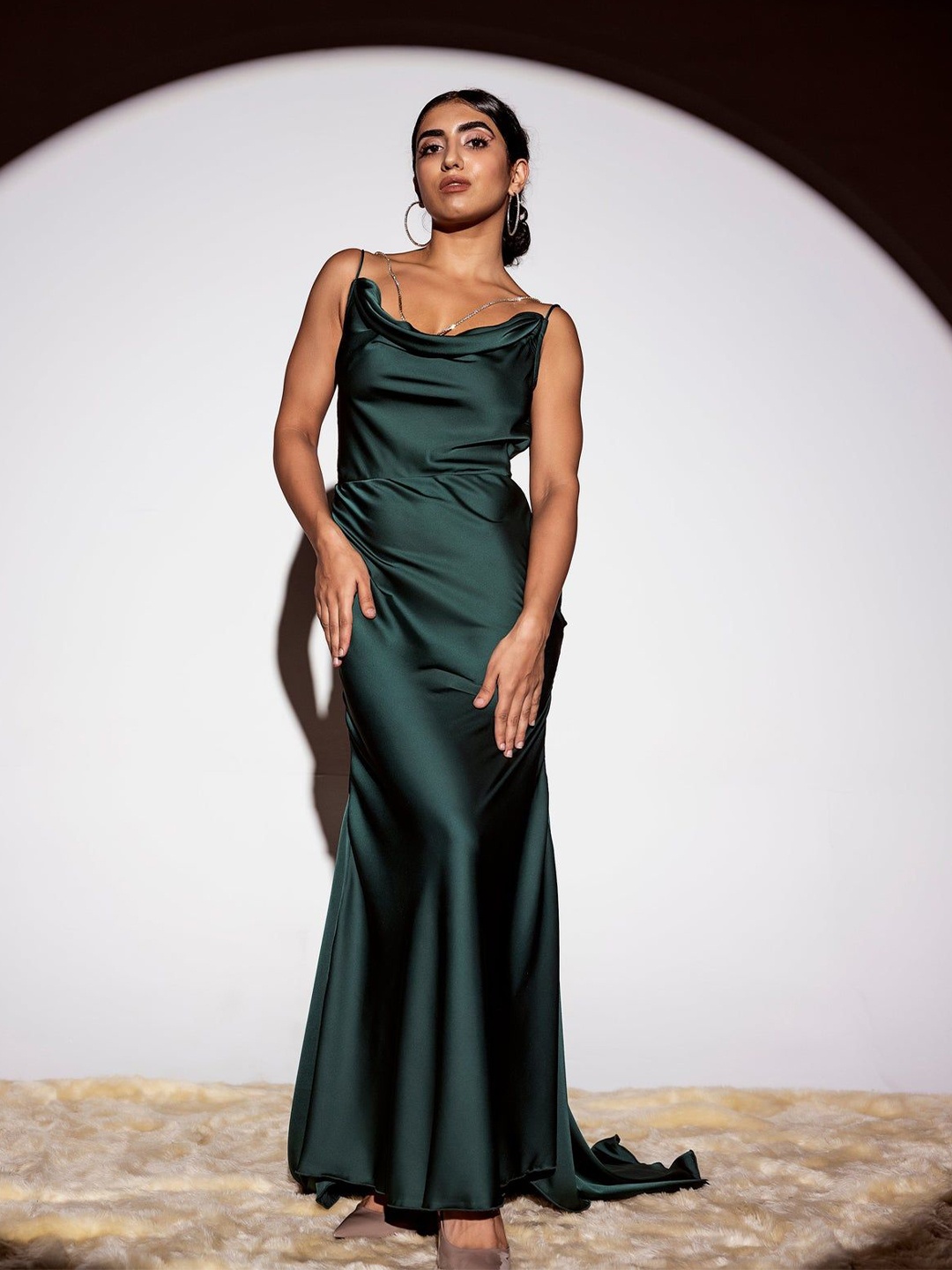 

Lea Clothing Co. Cowl Neck Maxi Dress, Green