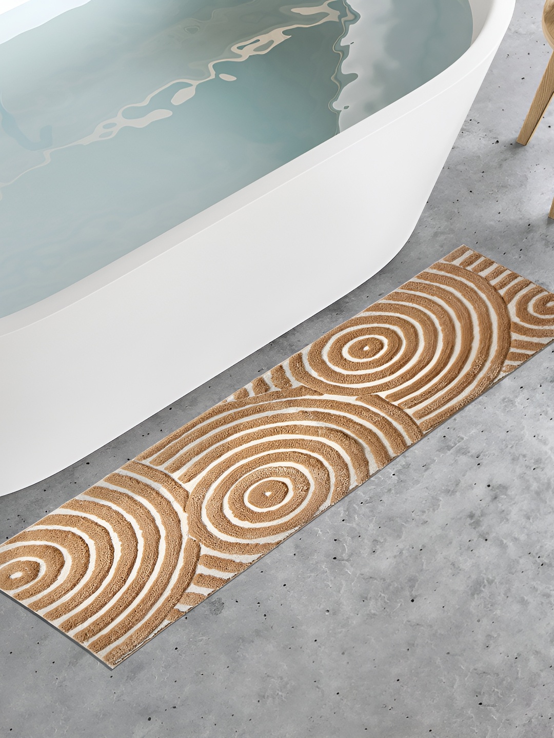 

Home Centre Beige & White Printed Bath Runner