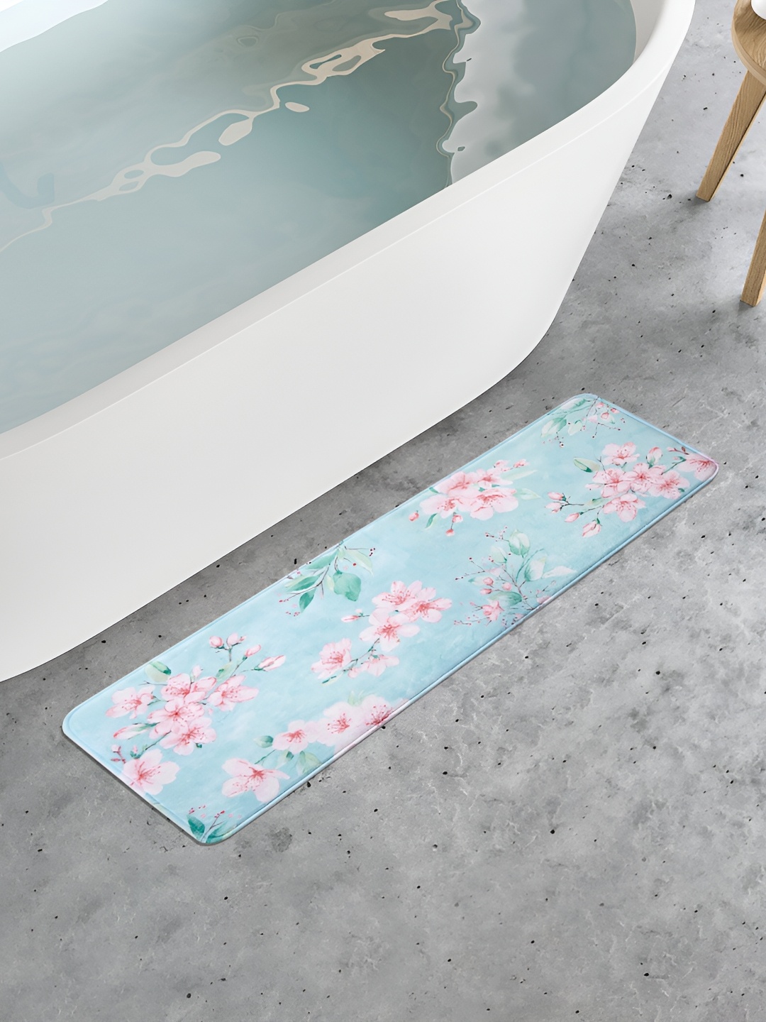

Home Centre Nova Senorita Blue & Pink Floral Printed Bath Runner