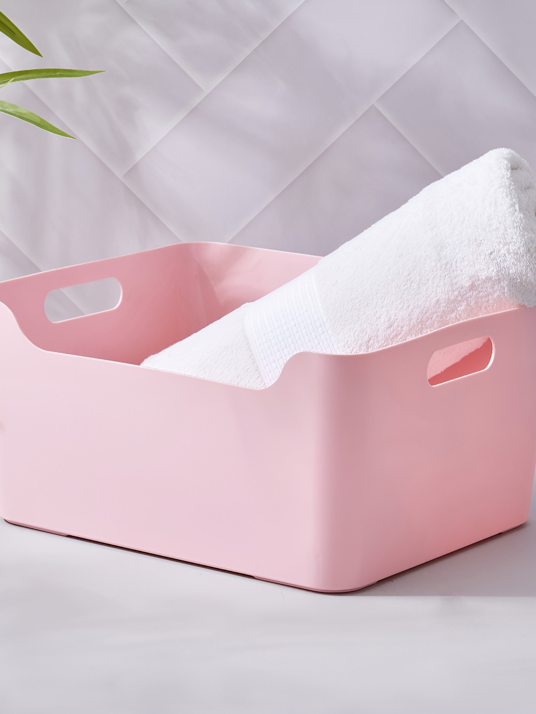 

Home Centre Spinel Dune Polypropylene Storage Basket, Pink