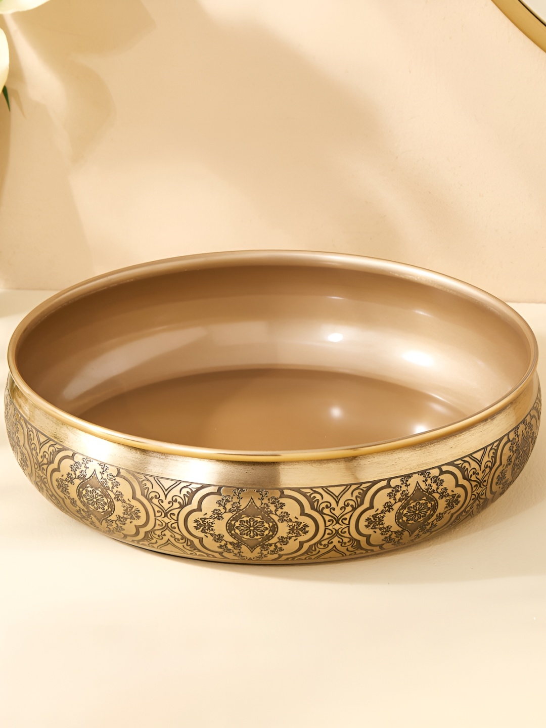 

Home Centre Austin Metal Embossed Decorative Bowl, Gold